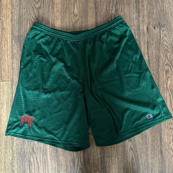 Revenge Mesh Embroidered Shorts - Green - Picture 2 of 5